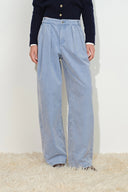 Honora Pleated Wide Leg Pants in Cotton Corduroy