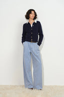 Honora Pleated Wide Leg Pants in Cotton Corduroy