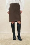 Honora Straight Midi Skirt in Wool Blend