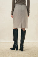 Honora Straight Midi Skirt in Wool Blend