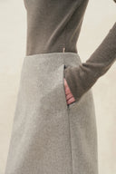 Honora Straight Midi Skirt in Wool Blend