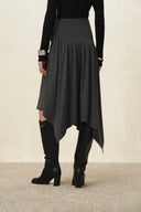 Asymmetrischer Midi-Rock „Ines“ mit Stretch-Strick
