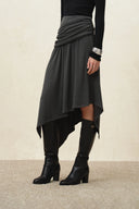 Asymmetrischer Midi-Rock „Ines“ mit Stretch-Strick