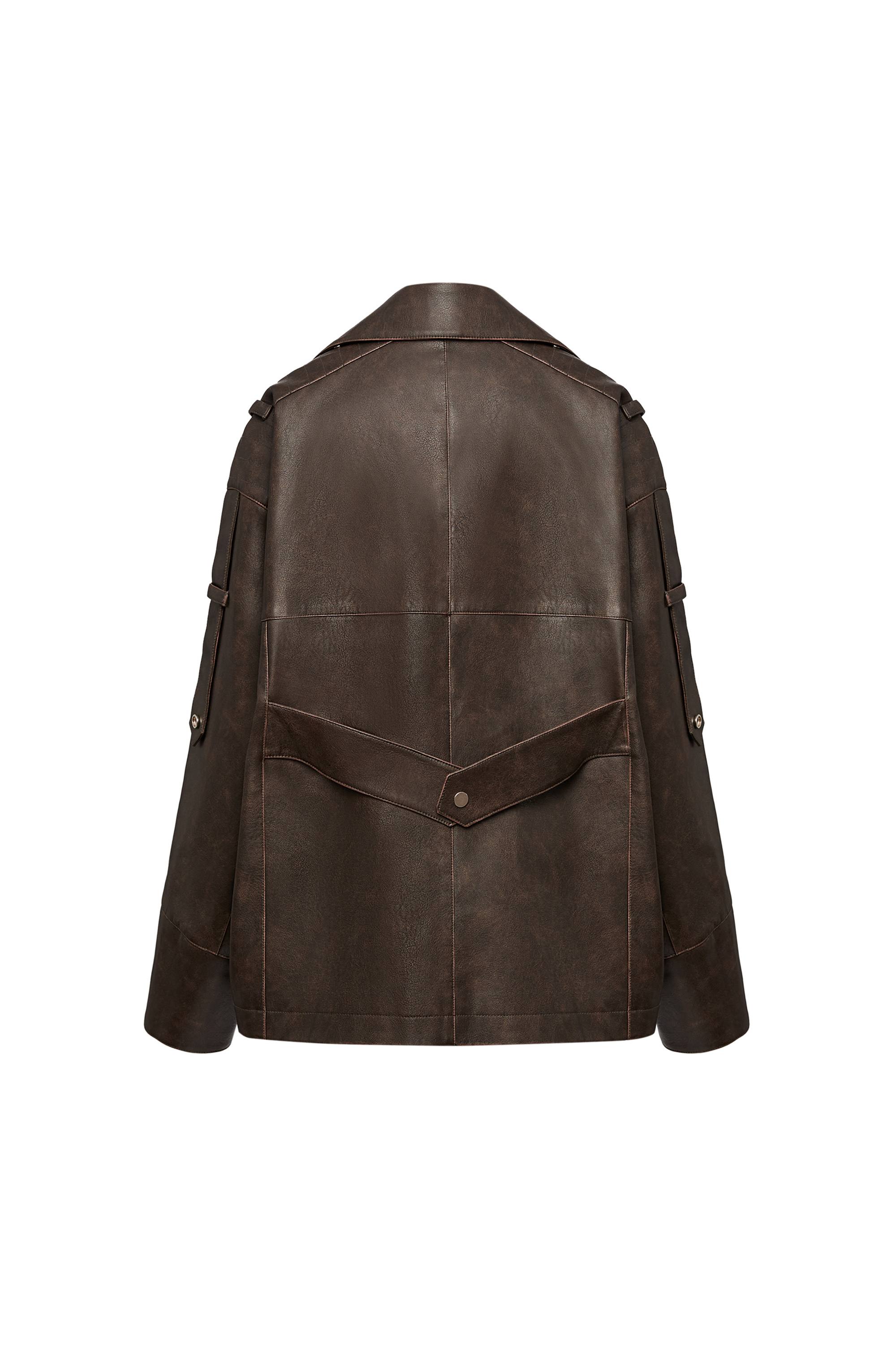 Irina Vintage Biker Jacket in Vegan Leather – fbrq.com