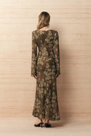 Iris Handpainted Floral Dress in Viscose
