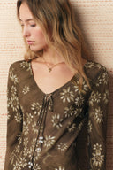 Iris Handpainted Floral Dress in Viscose