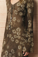 Iris Handpainted Floral Dress in Viscose