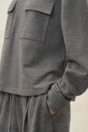 Isadora Half Zip Knit Top in Wool Blend