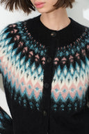 Isla Fair Isle Cardigan in Alpaca Blend