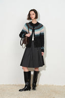 Isla Fair Isle Cardigan in Alpaca Blend