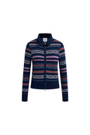 Isla Verkürzte Fair-Isle-Polo-Strickjacke aus Wollmischung