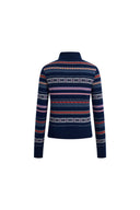 Isla Verkürzte Fair-Isle-Polo-Strickjacke aus Wollmischung