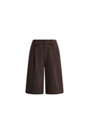 Isla Flecked Bermuda Tailored Shorts in Wool Blend