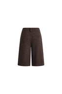 Isla Flecked Bermuda Tailored Shorts in Wool Blend