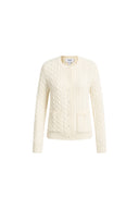 Ivy Cable Knit Cardigan in Wool Blend