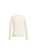 Ivy Cable Knit Cardigan in Wool Blend