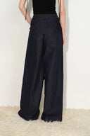 Jayne Belted Wide Leg Jeans in Cotton Denim