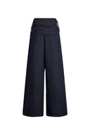 Jayne Belted Wide Leg Jeans in Cotton Denim