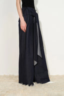 Jayne Belted Wide Leg Jeans in Cotton Denim