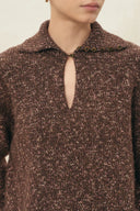 Jessica Vintage Polo Neckline Sweater in Wool Blend