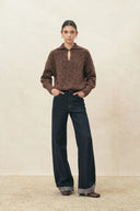 Jessica Vintage Polo Neckline Sweater in Wool Blend