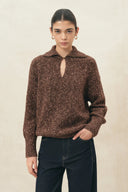 Jessica Vintage Polo Neckline Sweater in Wool Blend