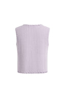Jinelle Textured Sleeveless Vest Top in Cotton Knit