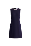 Joanne Jeweled Collar Sleeveless Dress Acetate Blend
