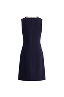 Joanne Jeweled Collar Sleeveless Dress Acetate Blend