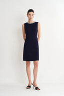 Joanne Jeweled Collar Sleeveless Dress Acetate Blend