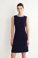 Joanne Jeweled Collar Sleeveless Dress Acetate Blend
