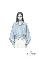 Chaqueta camisa a rayas Josephine en mezcla de algodón