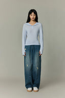 Judith Elastic Waist Jeans in Cotton Denim