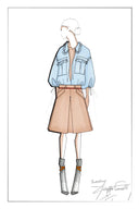 Judy Ruffle Trim Puff Sleeve Shirt in Lyocell Denim