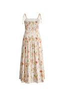 Julia Scalloped Hem Flora Strap Dress in Stretch Cotton