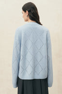 Kaia Cardigan mit Argyle-Muster und Lochstrick aus Woll-Alpaka-Mischung