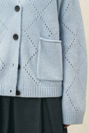 Kaia Cardigan mit Argyle-Muster und Lochstrick aus Woll-Alpaka-Mischung