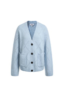 Kaia Cardigan mit Argyle-Muster und Lochstrick aus Woll-Alpaka-Mischung
