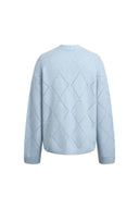 Kaia Cardigan mit Argyle-Muster und Lochstrick aus Woll-Alpaka-Mischung