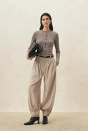 Kaia Slim Fitted Cardigan in Dense Rib Knit