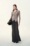 Kaia Slim Fitted Cardigan in Dense Rib Knit