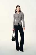 Kaia Slim Fitted Top in Dense Rib Knit