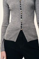 Kaia Slim Fitted Top in Dense Rib Knit