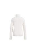 Kira Button Turtleneck Top in Wool Blend Knit