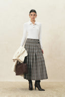 Kira Button Turtleneck Top in Wool Blend Knit