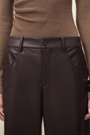 Lark Relaxed Barrel Leg Trousers in Soft Faux Leather