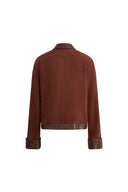Jaket Suede dengan Kemasan Kulit Laso dalam Ultrasuede