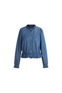 Camicia in denim Laura con bordi arricciati