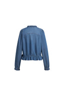 Camicia in denim Laura con bordi arricciati