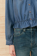 Camicia in denim Laura con bordi arricciati